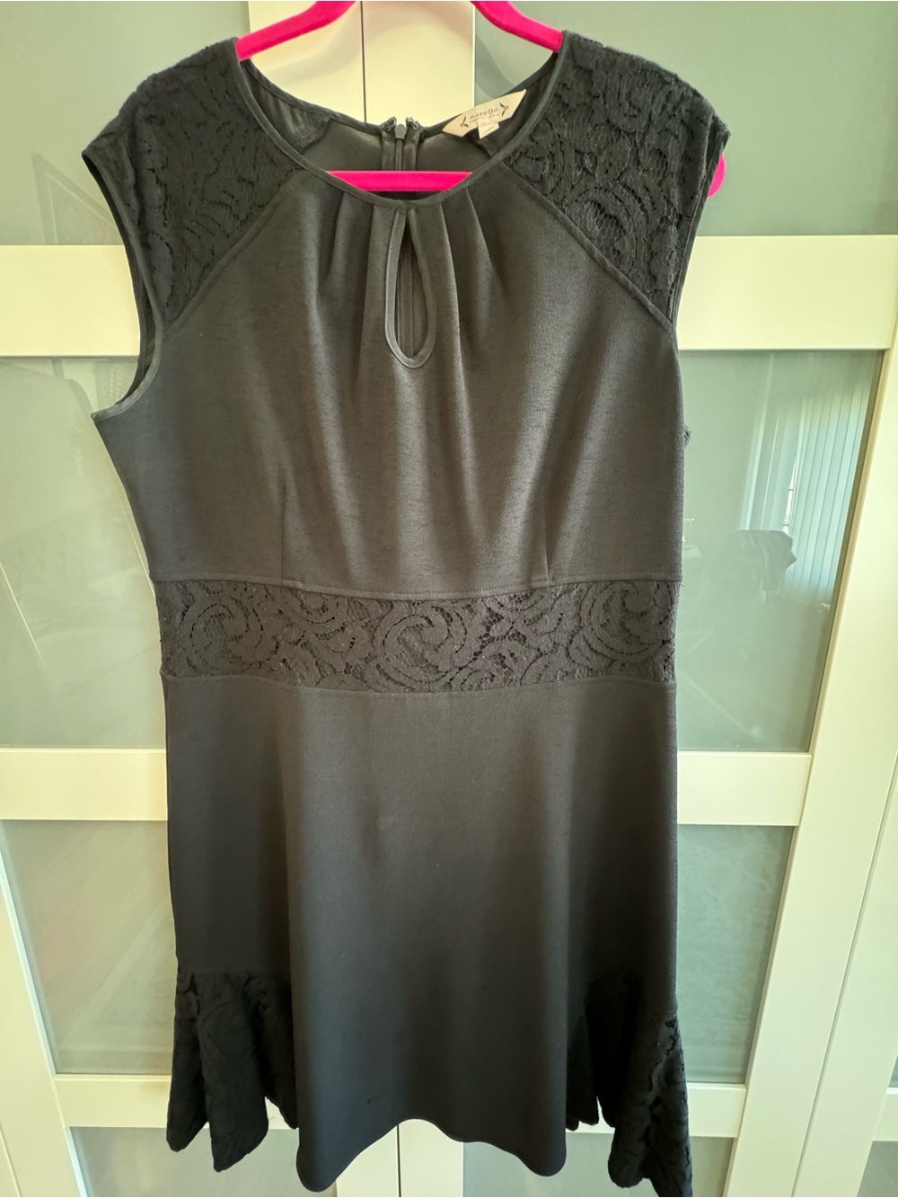 Black Lace-Accent Women's Dress